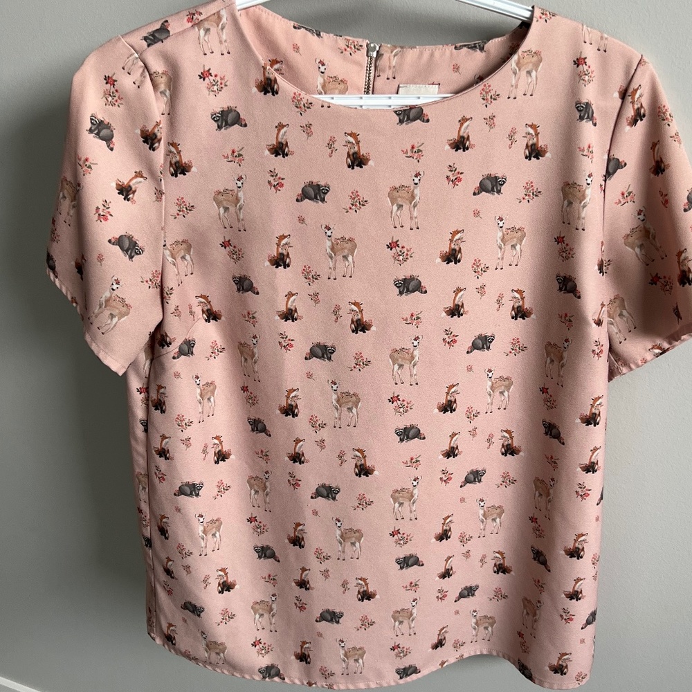 Twik Woodland Creatures Pink Tee